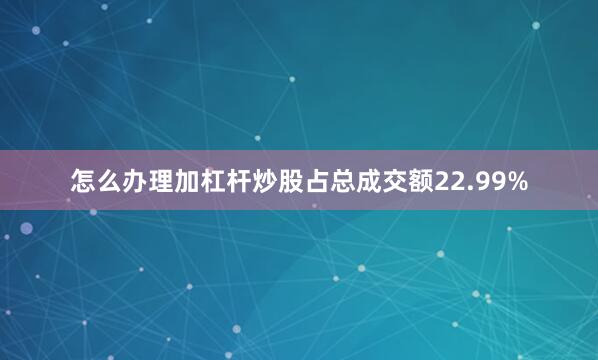 怎么办理加杠杆炒股占总成交额22.99%